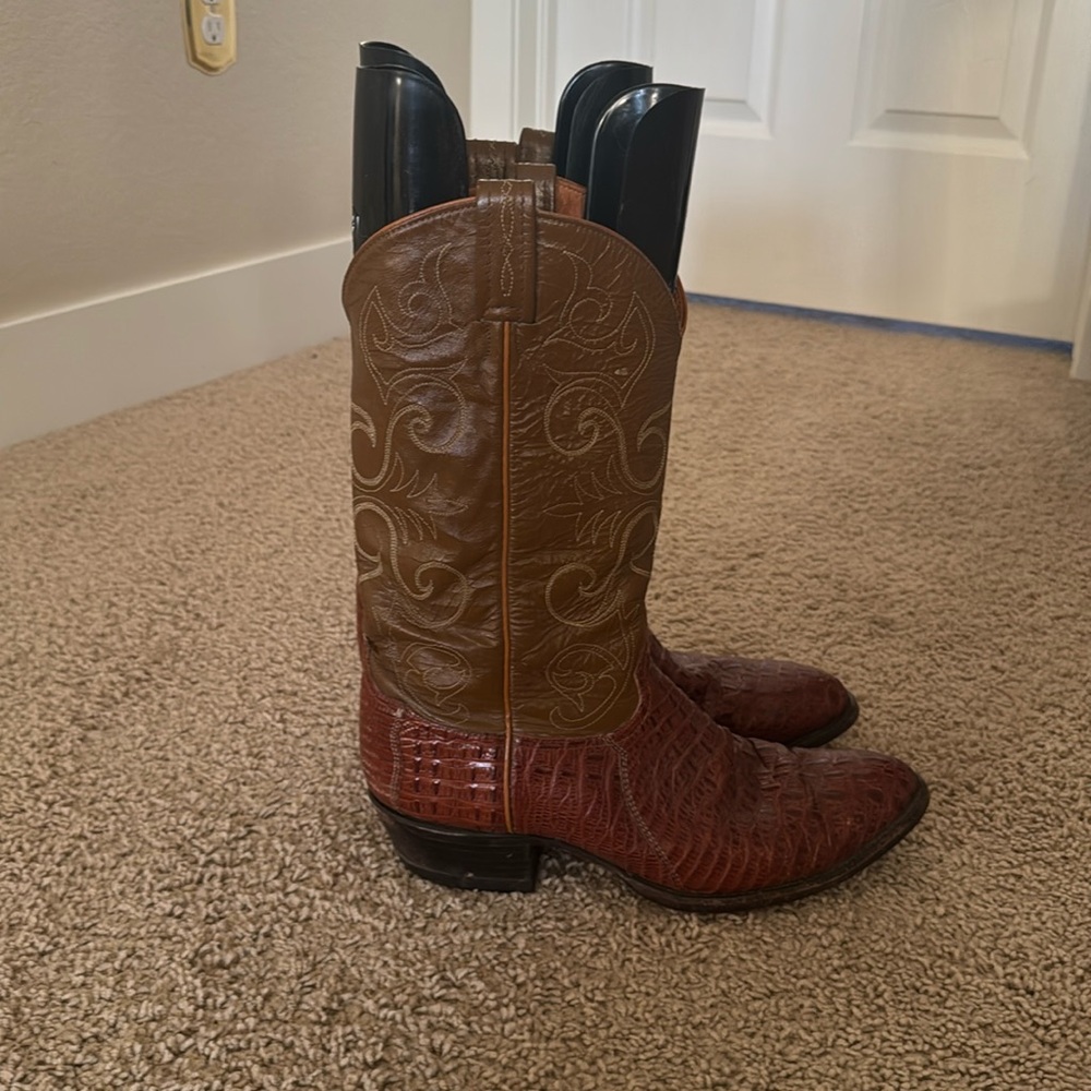 Tony Lama Mens Alligator Cowboy Boots